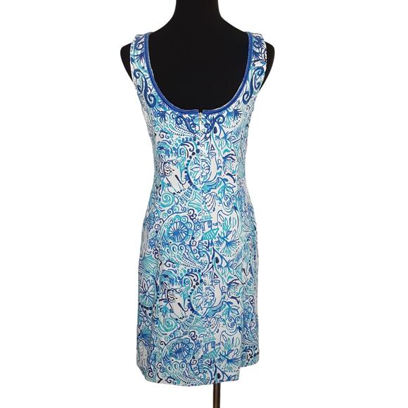 Lilly Pulitzer Lyssa Notch Shift Dress Resort White Lucky Trunks Womens 4 18163 - Picture 3 of 13